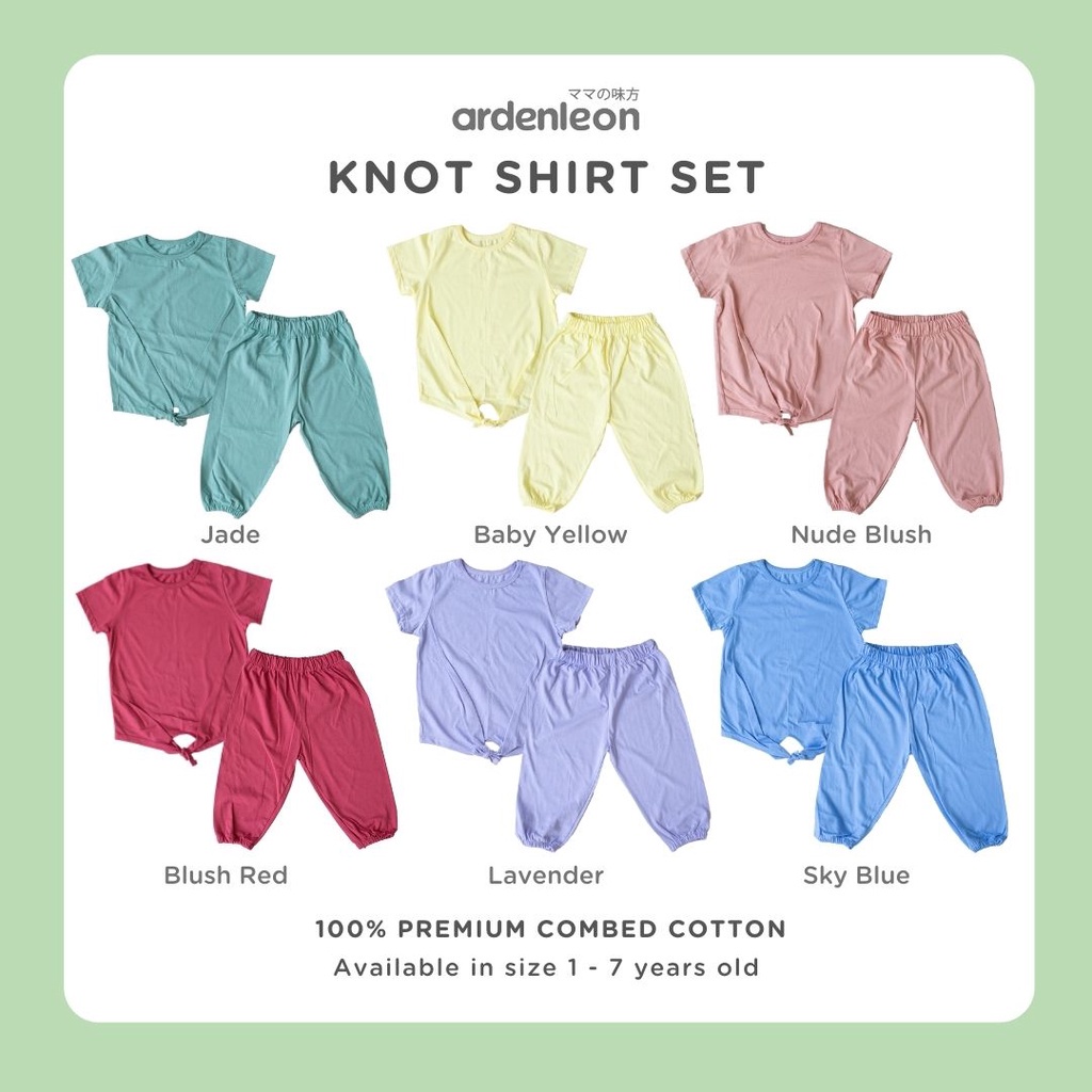 Baju Bayi Setelan Anak Perempuan ARDENLEON Girls Knot Shirt 1-4 Tahun