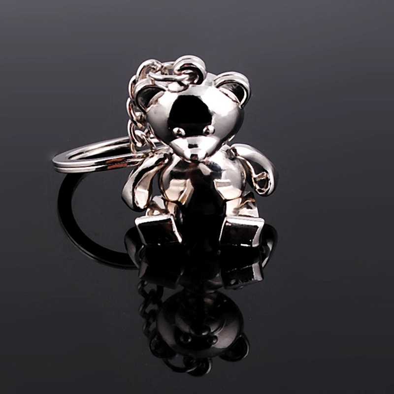 SIY  Metal Movable Bear Keychain 3D Animal Kering Women Car Handbag Charm Accessory