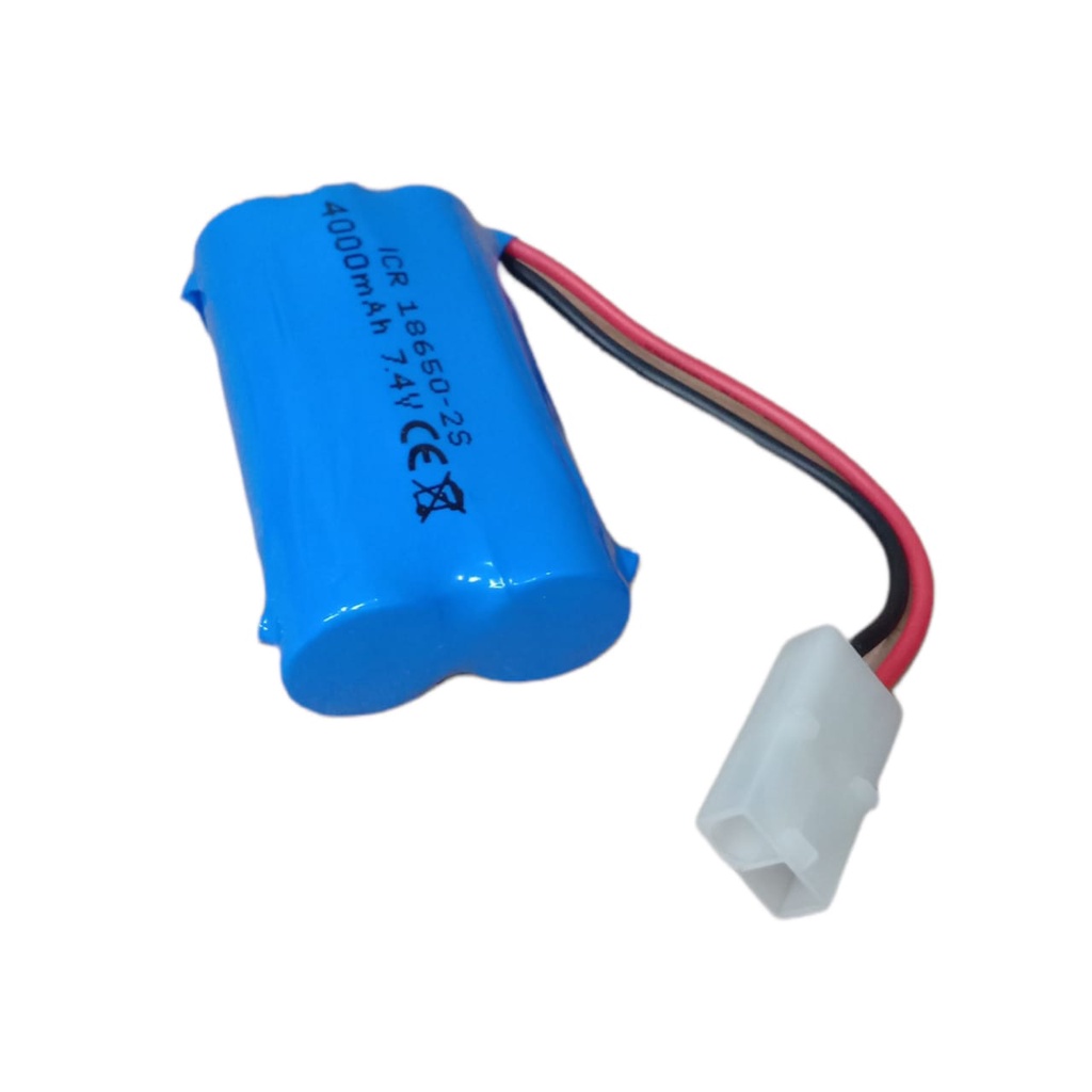 Baterai RC/ Batrai Speaker Bluethooth &amp; Elektronik Lainnya 2x 18650-2S 4000mAh 7.4V Protektor BMS 4.5A Soket Putih 2 Pin