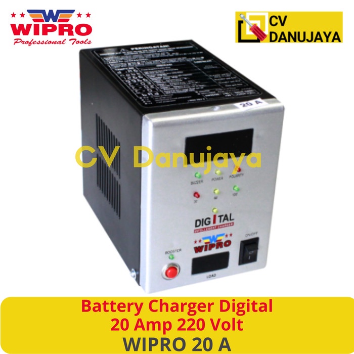 Battery Batrai Ces Aki Batrai Baterai Charger Ces Cas Digital 20 Amp 220 Volt Untuk Motor WIPRO 20 A