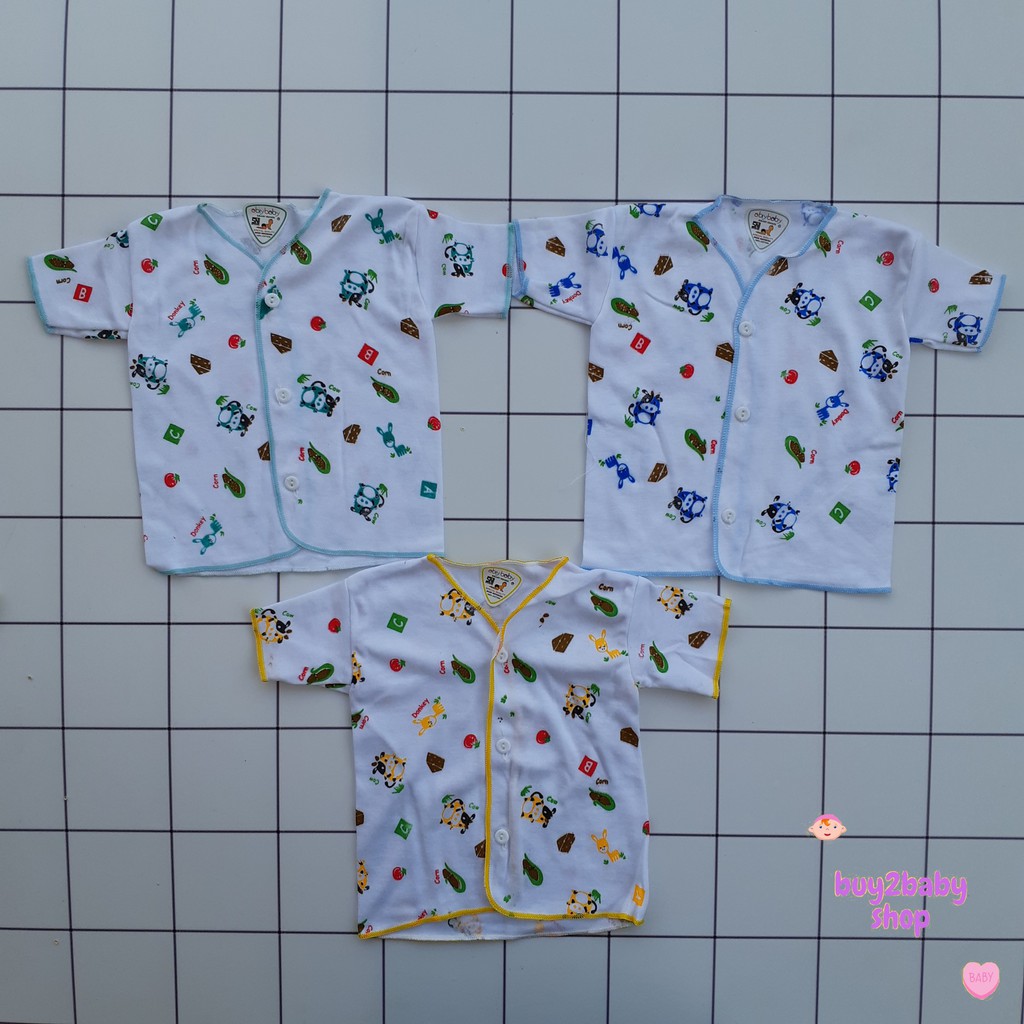 Baju Bayi lengan pendek abiy baby model kancing 1 PCS