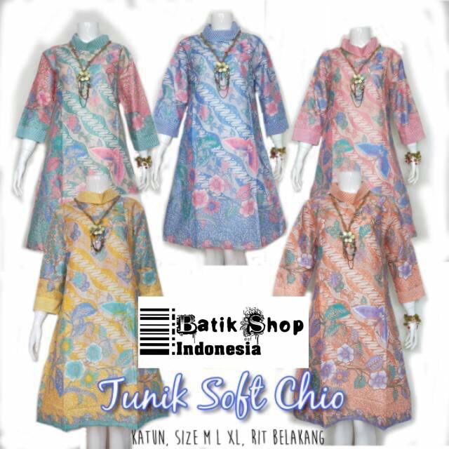 Tunic Soft Chio Batik Pastel Afika Tunik Lennys Baju Kerja Kantoran Muslim Modern Parang Kupu