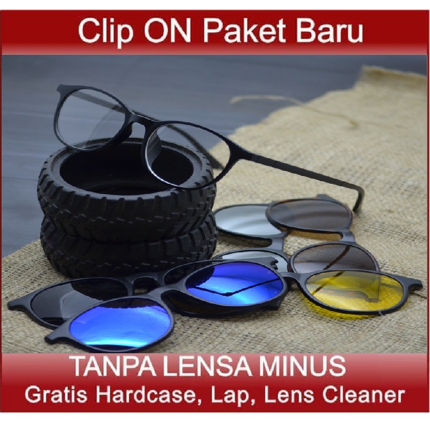 frame kacamata minus KACAMATA pria CLIP ON 2245 5 lensa hitam