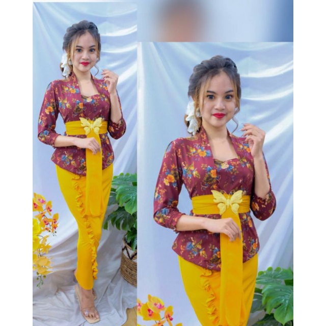 kebaya sifon motif bunga