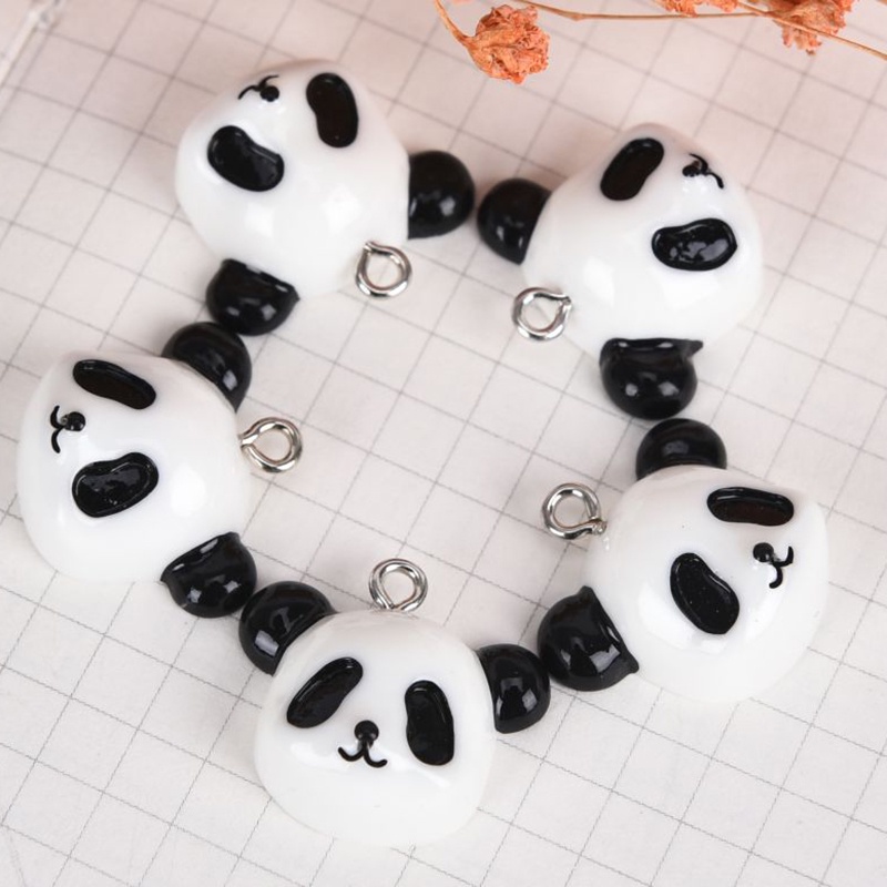 20pcs / set Liontin Bentuk Panda Bahan Resin Untuk Diy Perhiasan