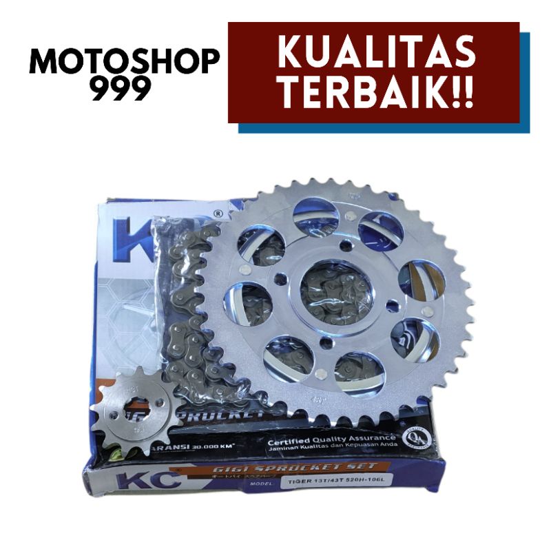 Chain kit / Gear paket / Gear set + rantai Tiger KC