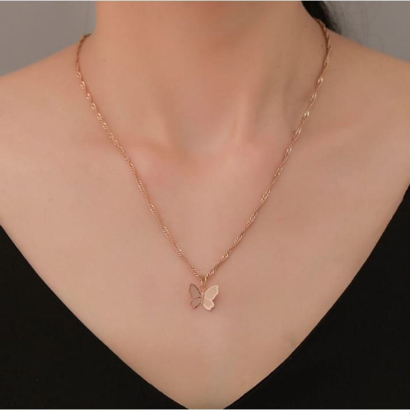 Kalung Klavikula Liontin Kupu Kupu Korea Manis Korean Necklace