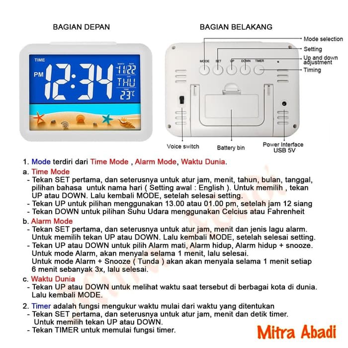 Jam Meja LED Digital / Modern LED Clock Style Tipe DS 7002 Minimalist