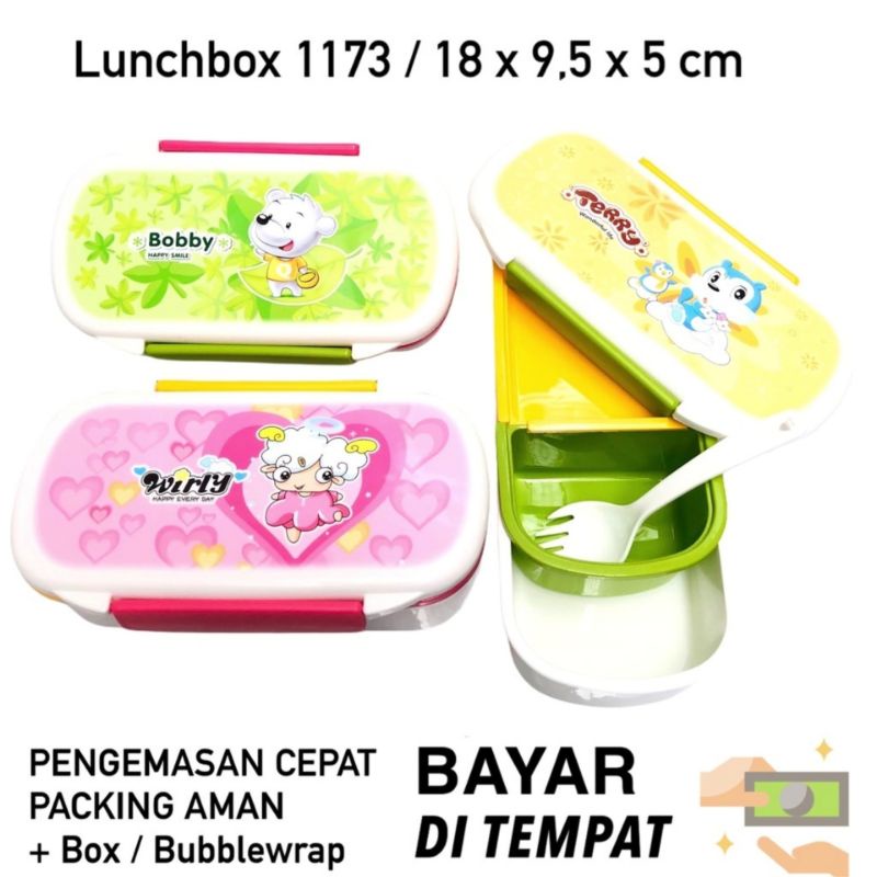 Tempat Makan Anak / Kotak Bekal Karakter Warna Warni / Kids Lunch Box Mini / Souvenir Ulang Tahun