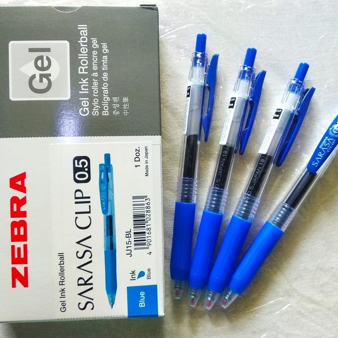 

[COD] Pulpen pen sarasa zebra clip gell 0.5 0.7 1.0 ( hitam & biru) - Biru, TERUJI Kode 176