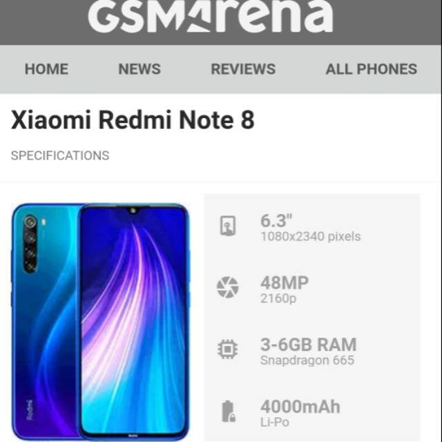HP Xiaomi Note 8 6/128 Garansi Resmi