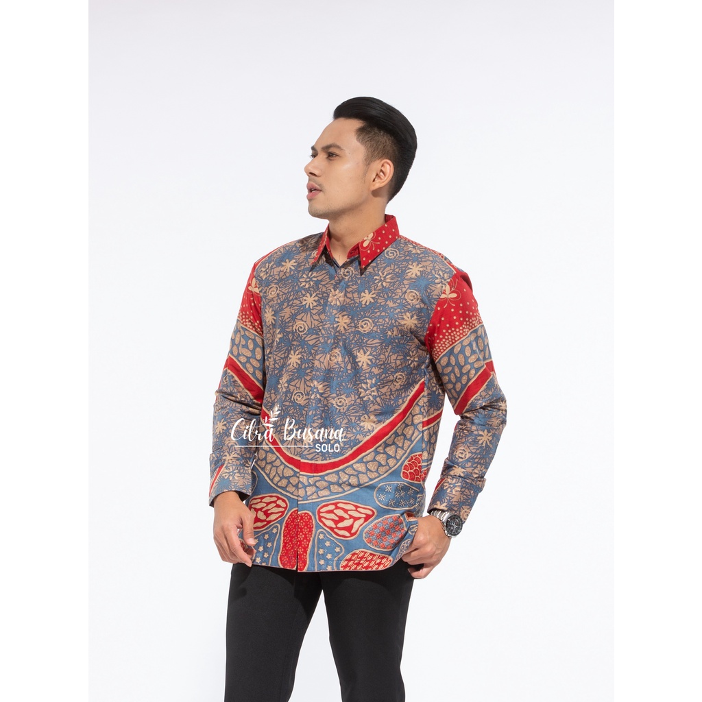 PAMUNGKAS MERAH Kemeja Batik Pria Full Furing Bahan Katun Primisima