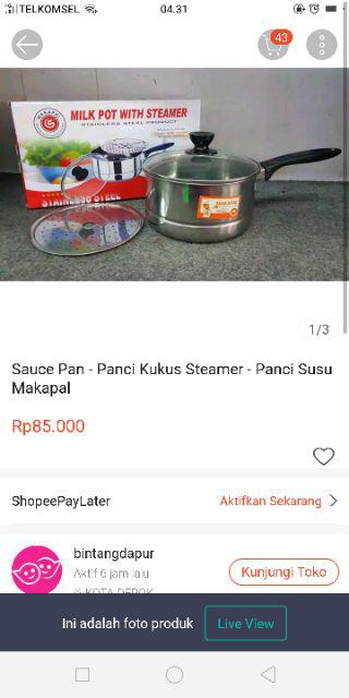 Sauce Pan - Panci Kukus Steamer - Panci Susu Makapal