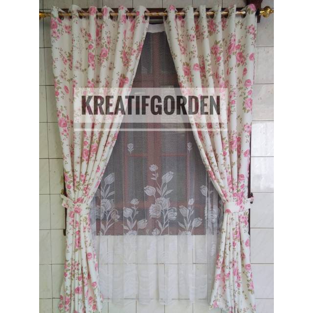  Gorden  Blackout Shabby  Chic  Vanda Shopee Indonesia