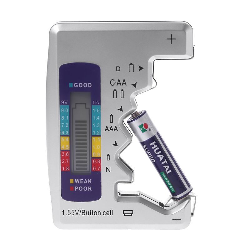 CRE  Digital Battery Tester Battery Capacity Detector For C/D/N/AA/AAA/9V 6F22 Batteries /1.55V button cell