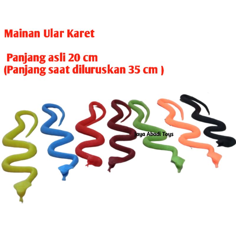 MURAH !! ULAR KARET WARNA WARNI LUCU GEMES