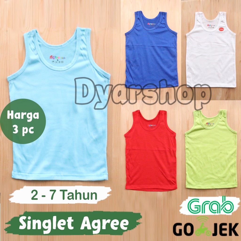 3 pc SINGLET  AGREE kids TEBAL Kaos  dalam anak anak 