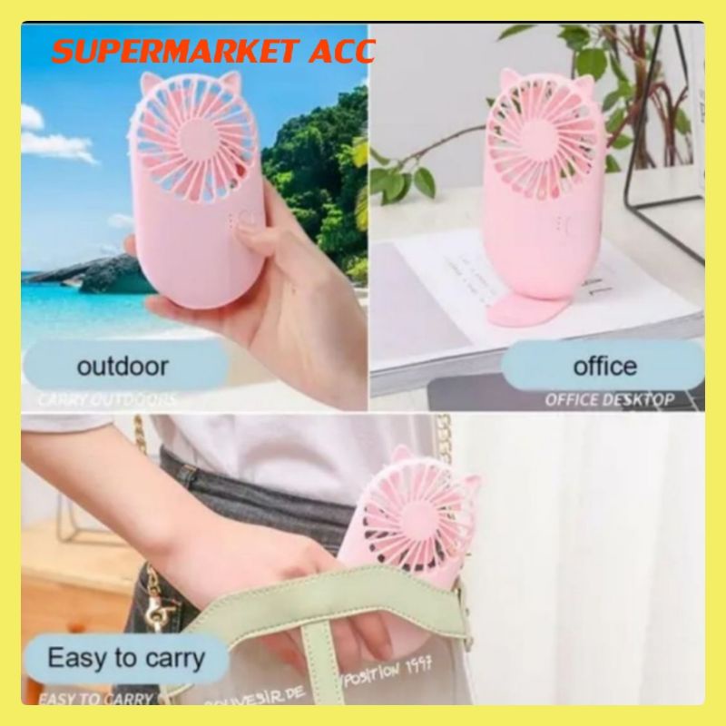 Kipas Angin Portable Cut Deer Cat Style Mini Pocket Summer Cooling