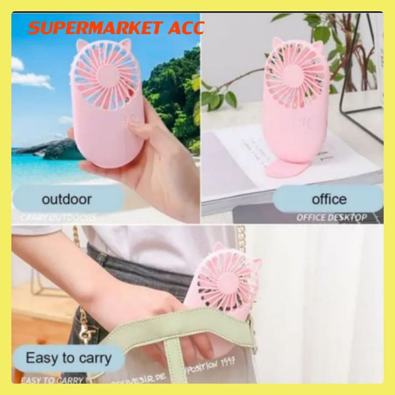 Kipas Angin Portable Cut Deer Cat Style Mini Pocket Summer Cooling