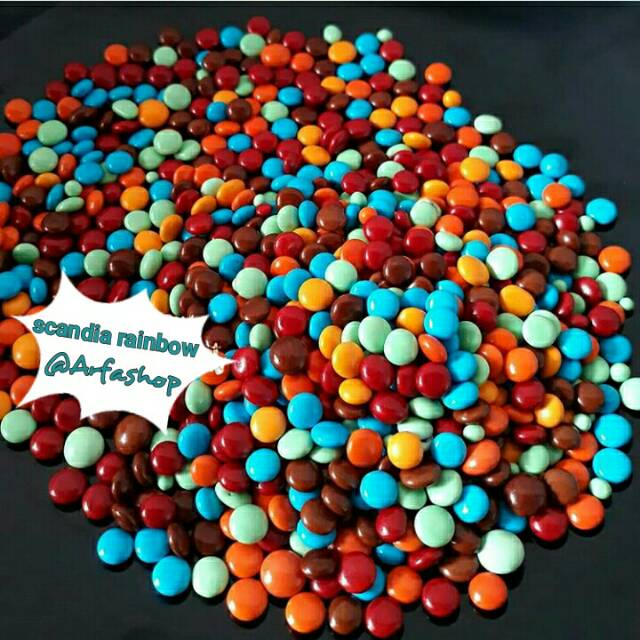 

500gram Coklat Scandia Rainbow kiloan kemasan 500 gram coklat warna warni