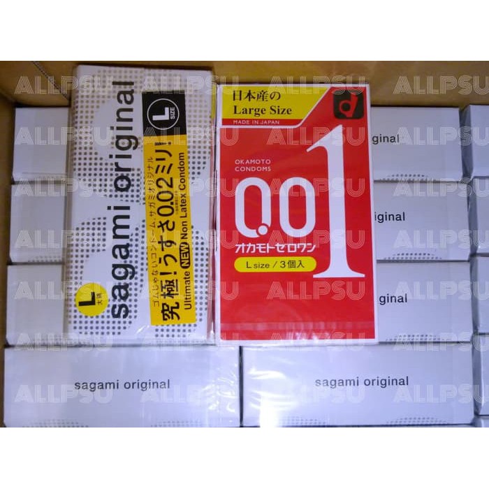 Sagami Original 0.02 Large & Okamoto Zero One 0.01 001 002 L Bundling