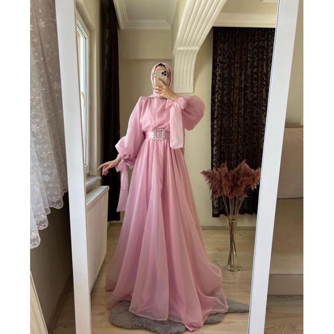 RAIHSAF DRESS ORGANZA/ GAUN TURKI/GAMIS TURKI