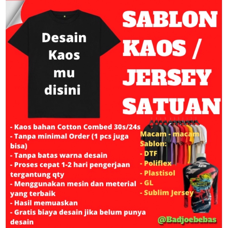 Jual Sablon Kaos Nama Custom Satuan Bahan Dtf Poliflek Plastisol Sublim