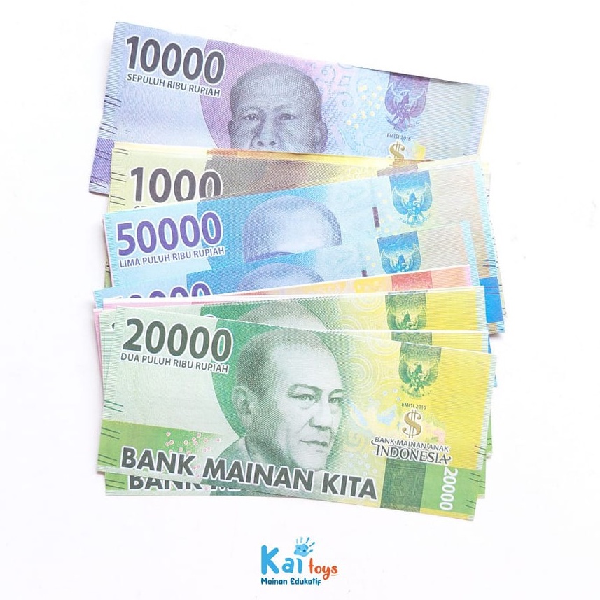 Uang Mainan Anak 30 lembar / Uang Replika Gambar Karakter/ Mirip Asli