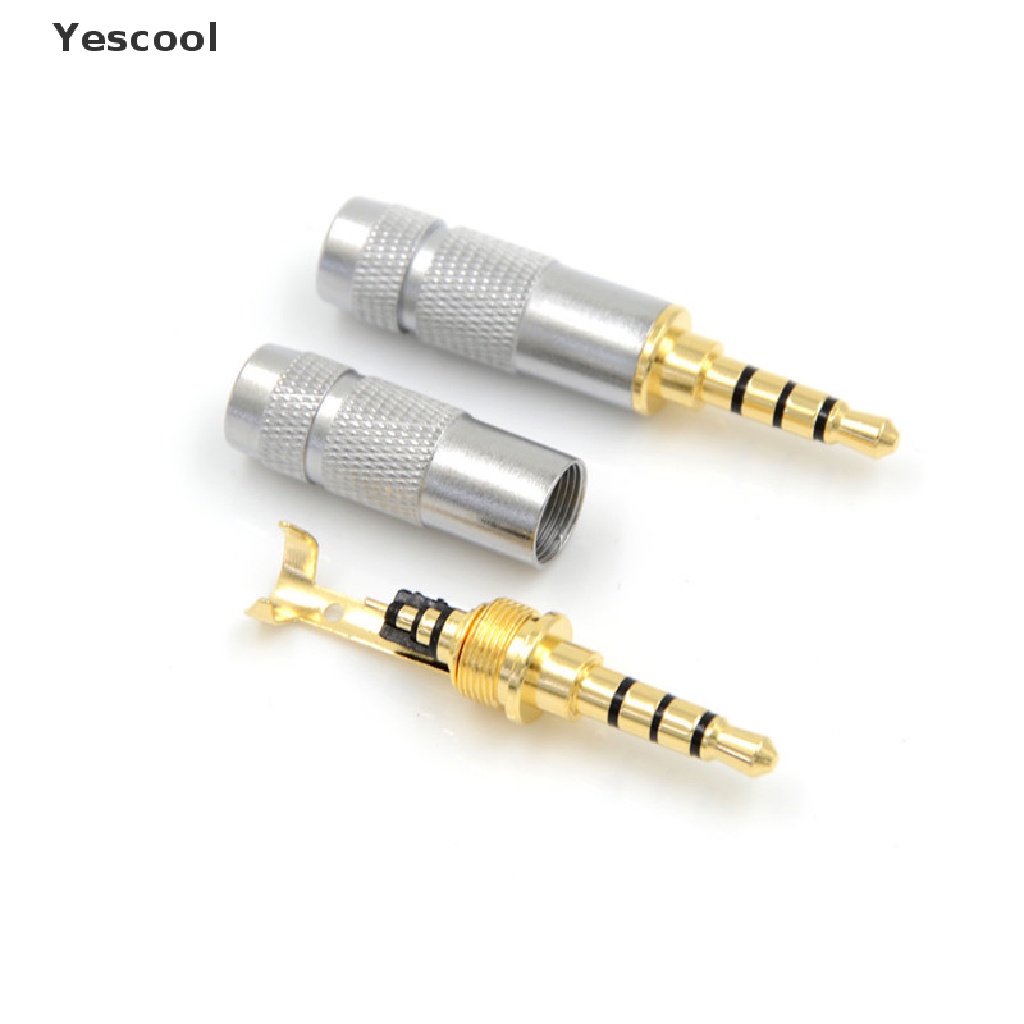 Yescool Konektor Jack Audio 3.5mm 4 Pole Male Stereo Untuk Headphone