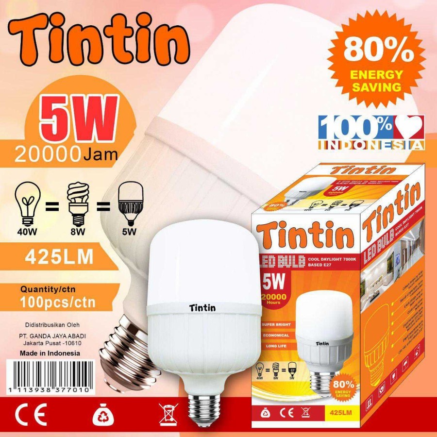 lampu led capsul tintin 5 watt