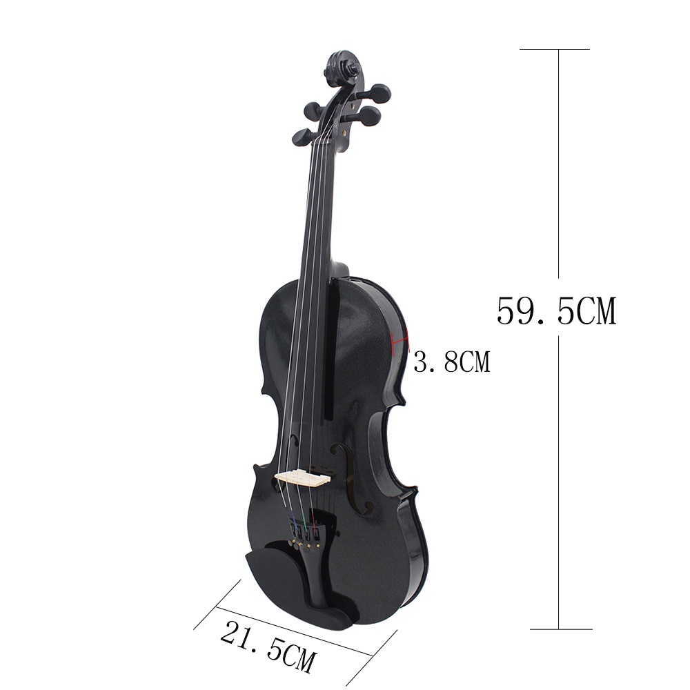 Biola Akustik 4 / 4 Full Size Dengan Case Bow Rosin Untuk Pemula