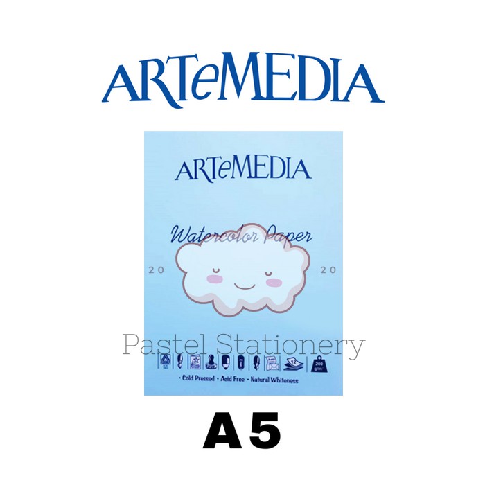 

Artemedia Watercolor Paper A5 200gr - Kertas Water Color Cat Air 200gsm Isi 12 Lembar
