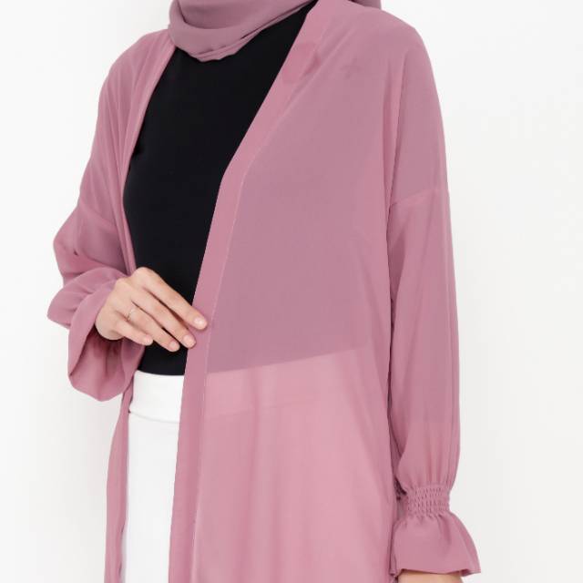 Kardigan polos outer musim panas melindungi kulit km dari matahari dan UV colour dusty pink