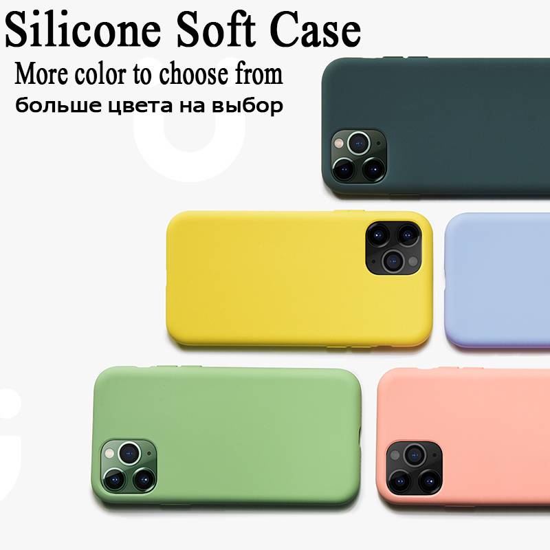 For iPhone 11 11Pro 11Pro max Case Luxury Original Liquid Silicone Soft Cover For iPhone 12 12Pro 12Pro Max 12 Mini Shockproof Phone Case