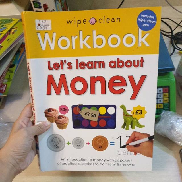 Workbook lets learn about money priddy wipe clean