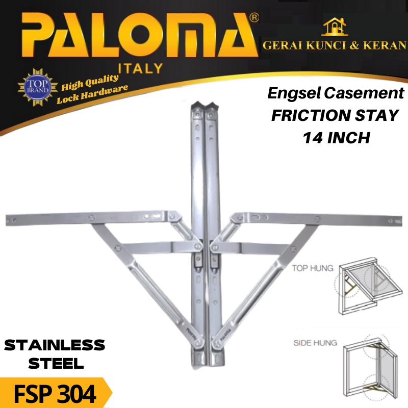 ENGSEL CASEMENT FRICTION STAY PALOMA SUPERIOR 14 INCH SSS FSP 304