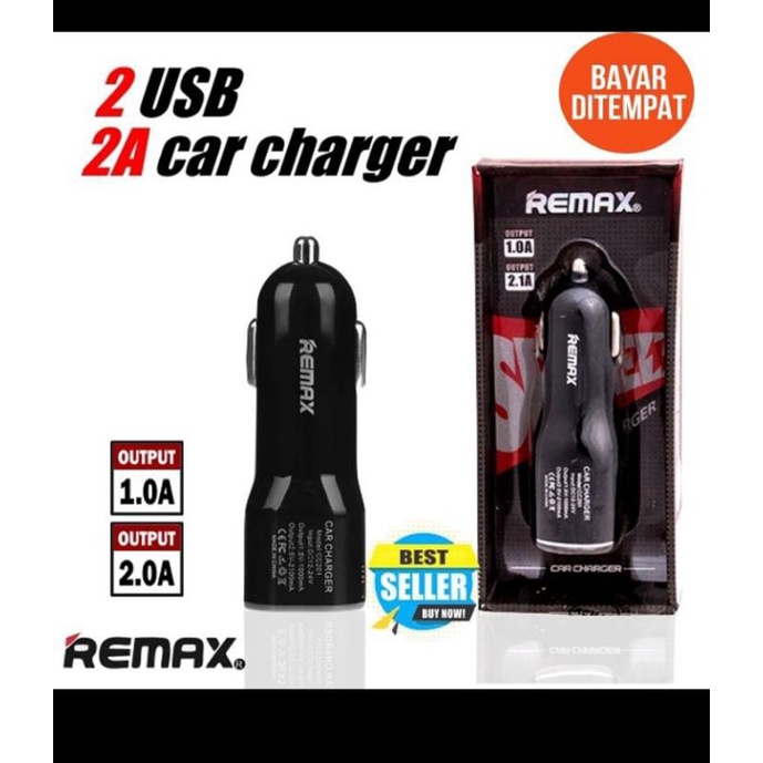 (ba) SAVER MOBIL REMAX 2USB OUTPUT 1.0A / 2.1A KUALITAS BAGUS