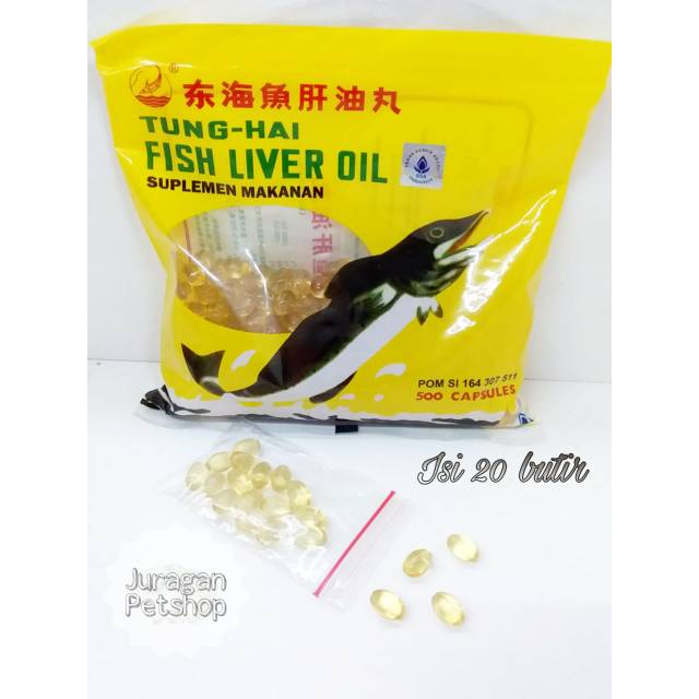 Minyak Ikan Untuk Kucing/Anjing20 pil|Fish Oil Tung Hai|Fish Liver Oil|Vitamin Kucing|Nutrisi Kucing