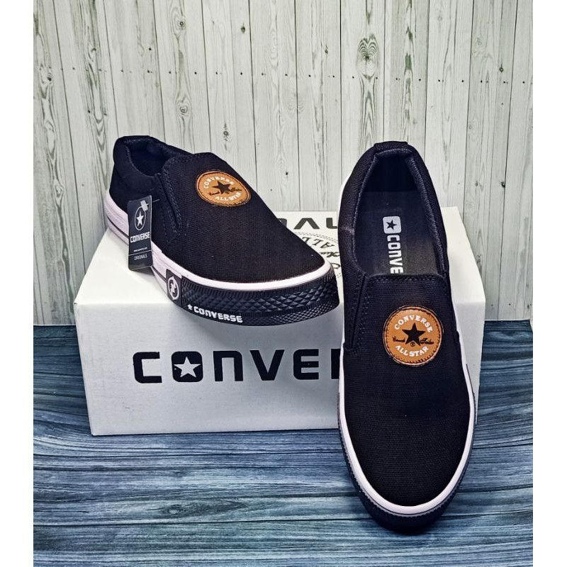 Converse Slip On Sepatu Pria Wanita Kasual Motif Terkini/ Sepatu Slip on