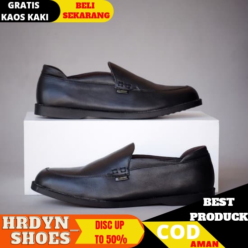 CEVANY X MIKEY SepatuFormal Pantofel pria Resmi Hitam Kondangan Kerja Casual Slip On Kulit Asli 003