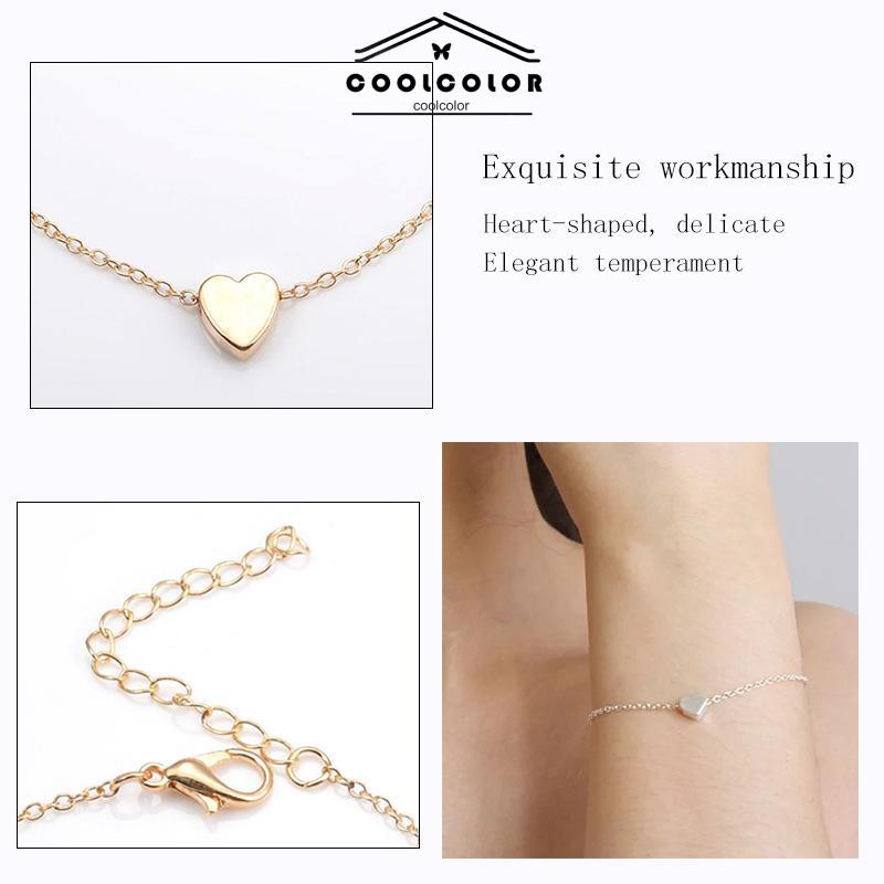 COD❤️Gelang Bentuk Hati Bergaya Paduan Perhiasan Wanita Gelang Temperamen Elegan Simpul Hadiah Aksesoris Perhiasan Fashion Simple