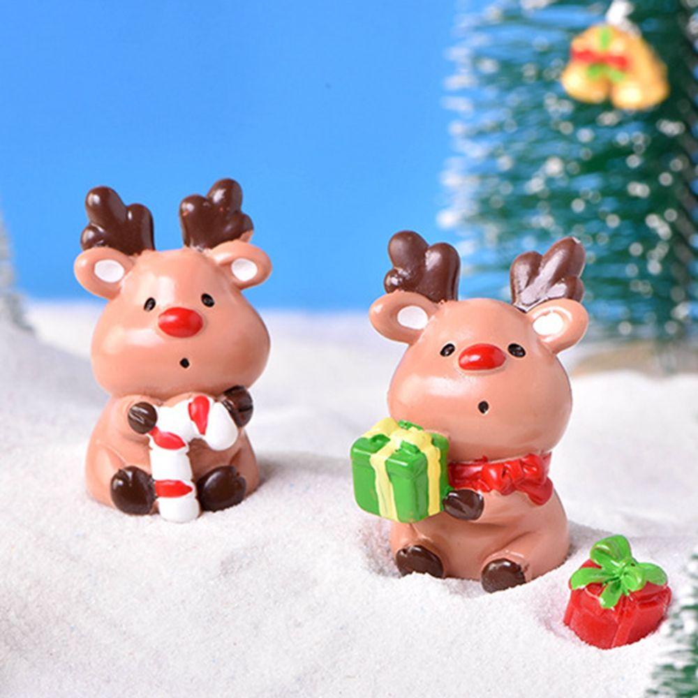 Augustina Elk Decoration Dekorasi Liburan Lucu Elk Series Patung Resin Perlengkapan Dekorasi Dekor Natal