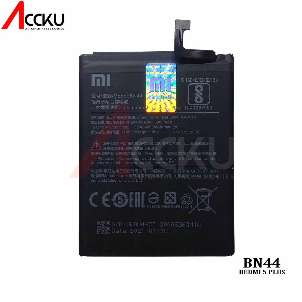 BATERAI XIAOMI REDMI 5 PLUS BATTERY XIAOMI REDMI 5 PLUS BATTERY XIAOMI BN44 ORIGINAL