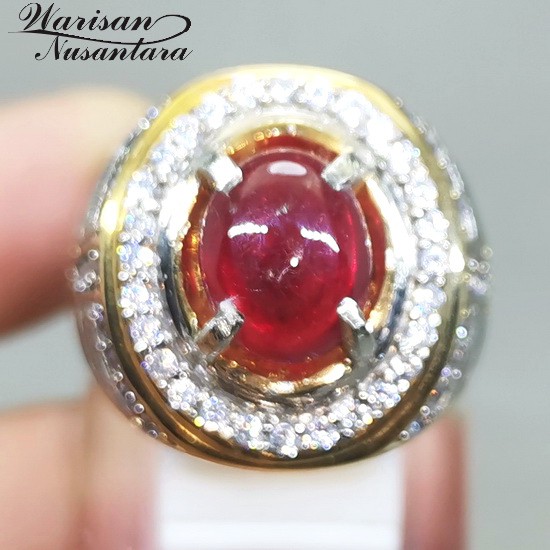 Cincin Batu Merah Delima Rubi Asli