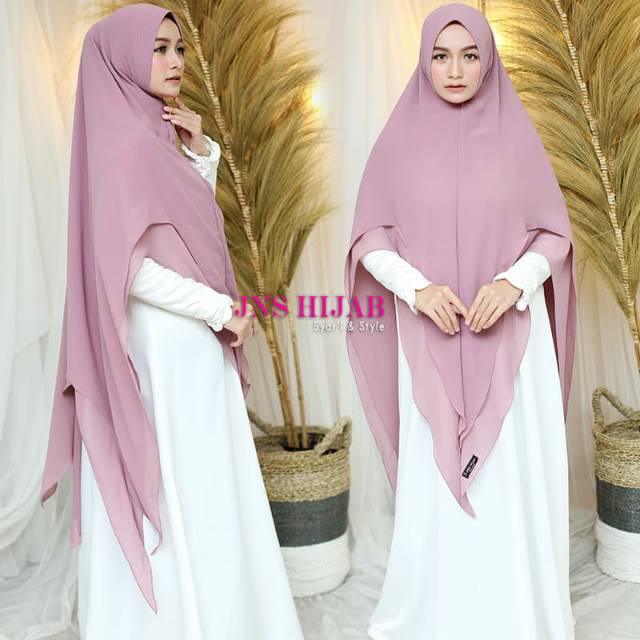 PREMIUM KHIMAR SAUMI-JILBAB HIJAB SYARI CERUTY BABYDOLL ARMANI 2 LAYER JUMBO ORI JNS HIJAB