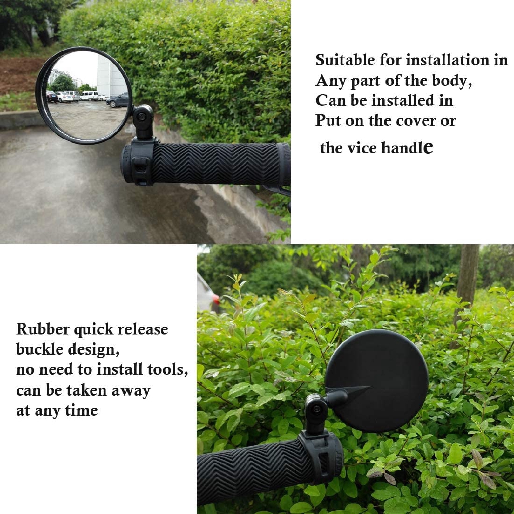 1pc Kaca Spion Wide Angle 360 Derajat Adjustable Untuk Stang Sepeda Gunung