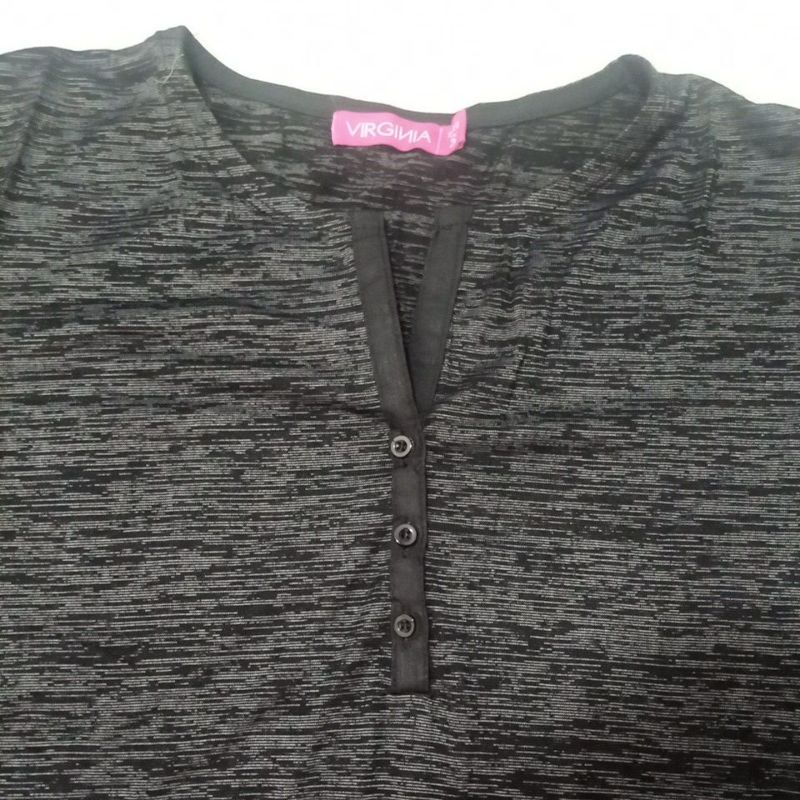 blus VIRGINIA hitam motif