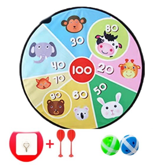 Mainan lempar bola tempel dart Board Game Hobi Anak Kado Edukasi Main