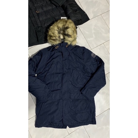 Jaket Winter Musim Dingin Abercrombie & Fitch Fur hood Parka Original