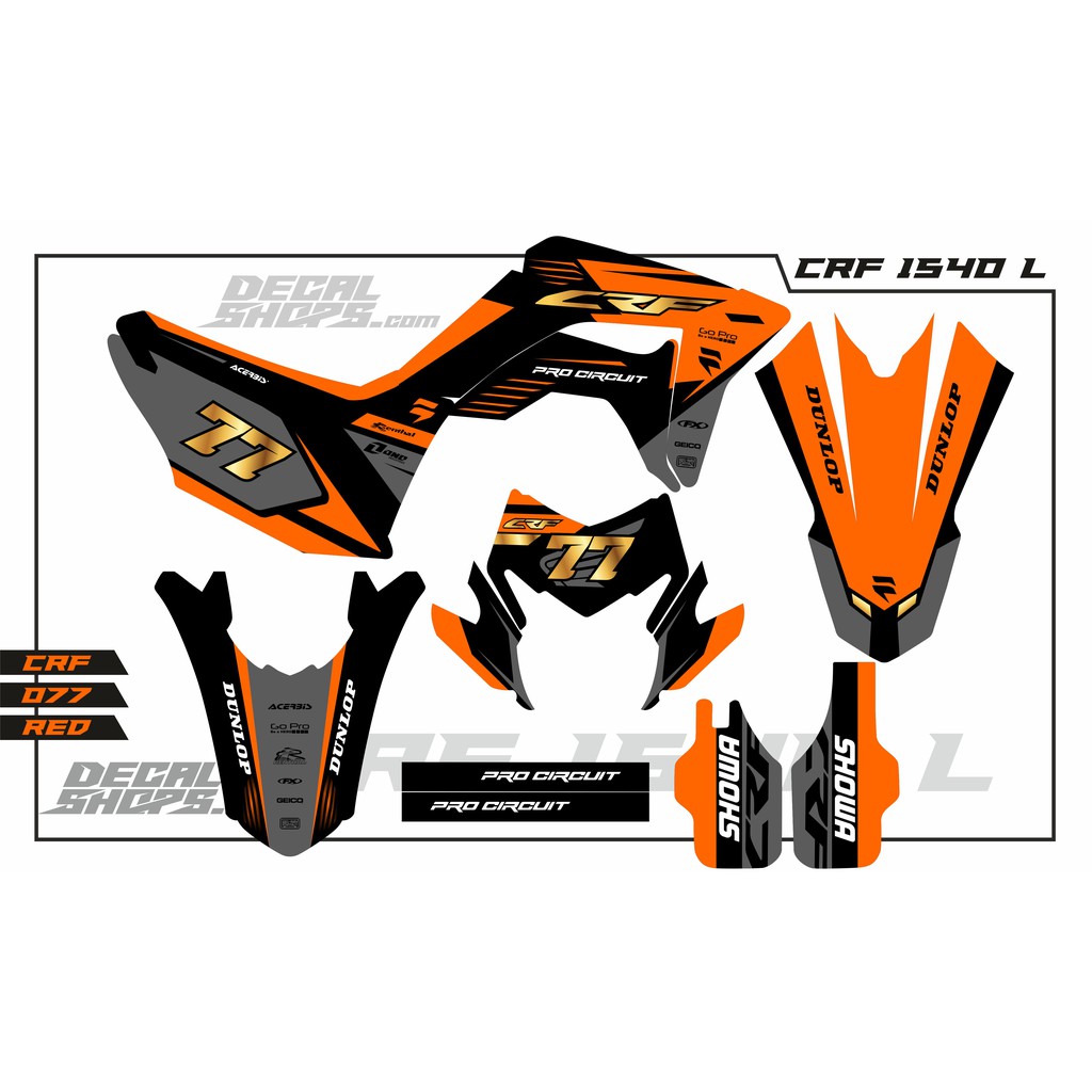 DECAL CRF MURAH DECAL CRF SUPERMOTO MURAH OREN ORANGE